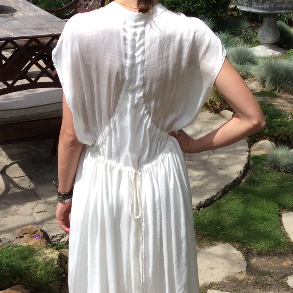 NWT Alexander Wang Satin White Dress w/ Drawstring Tie (Sz 6) Barney's New York